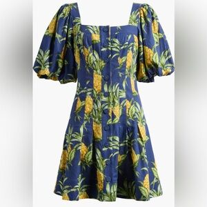 NWT Farm Rio Pineapple Print Linen Blend Minidress